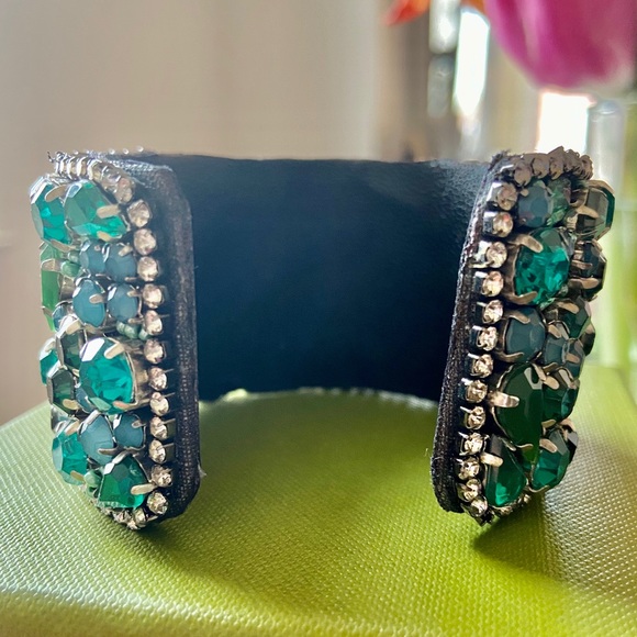 Emerald with turquoise cuff bracelet - Picture 7 of 8